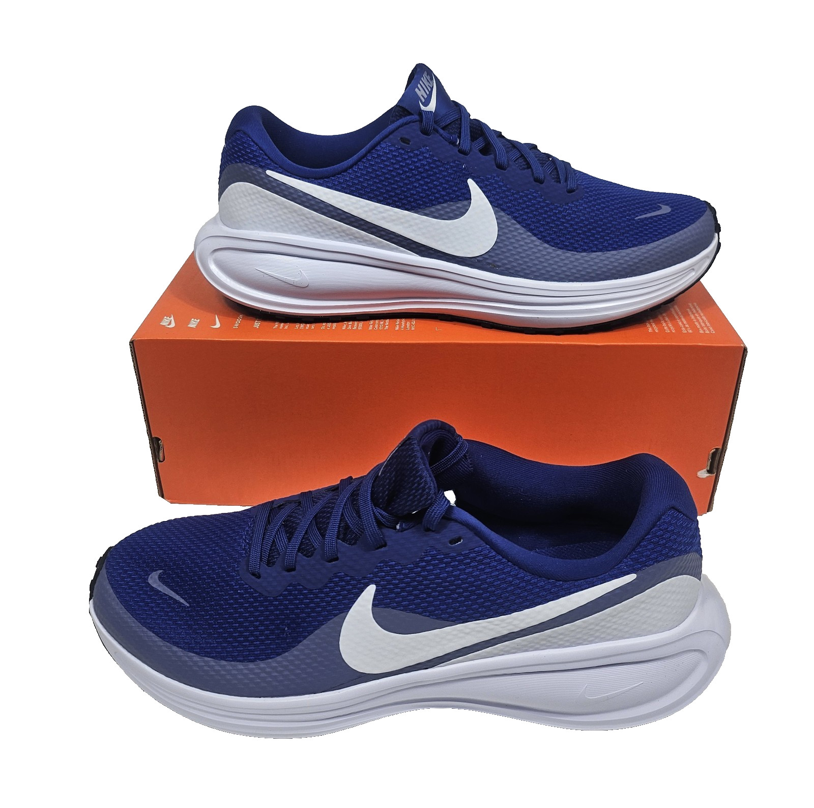 Men’s Nike Shoes Size 8 Revolution 8 Royal Blue White Sneakers Cushioned Lace