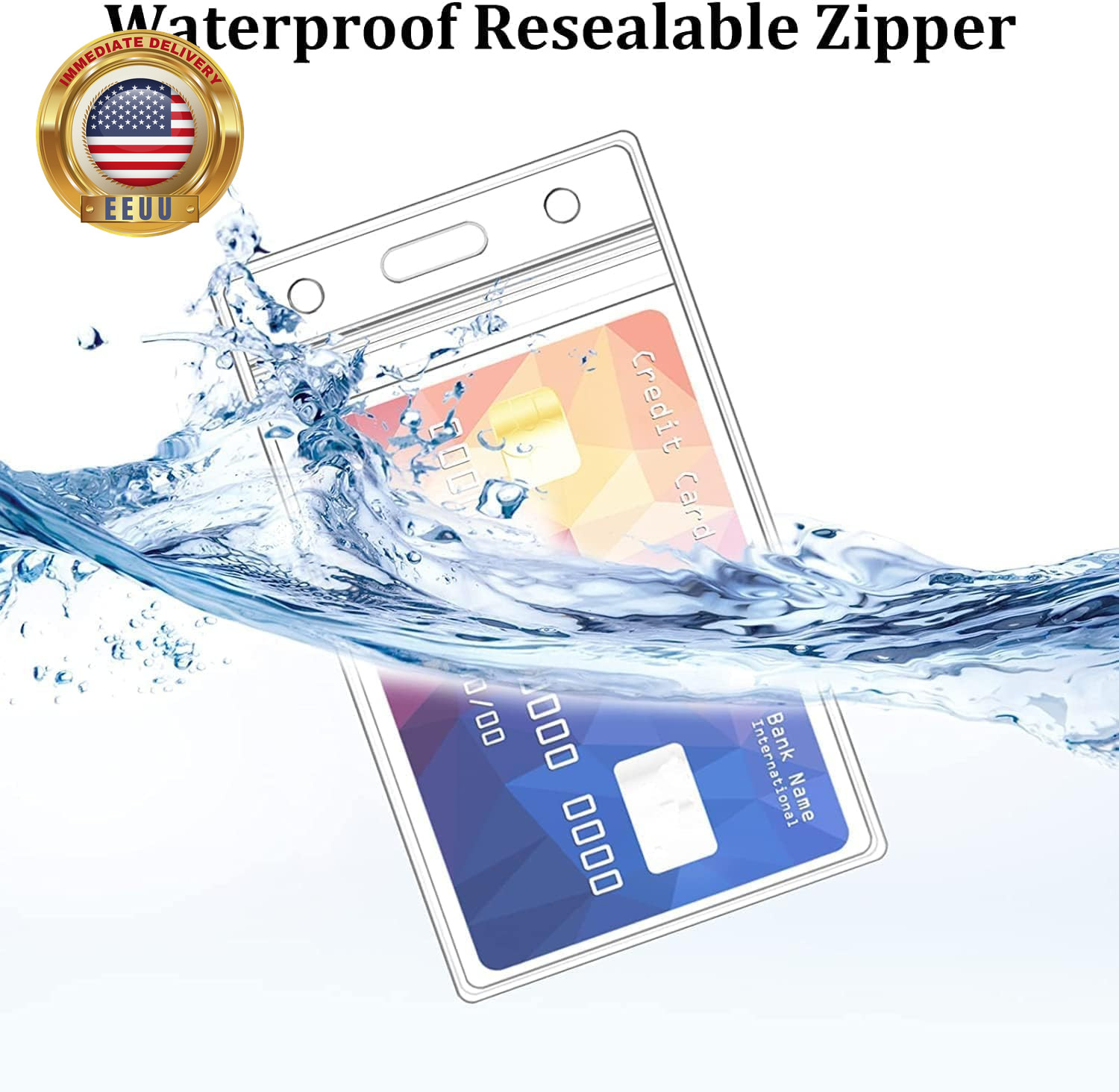 6 Pack Extra Thick ID Card Name Badge Holder Heavy Duty Waterproof Clear Plastic