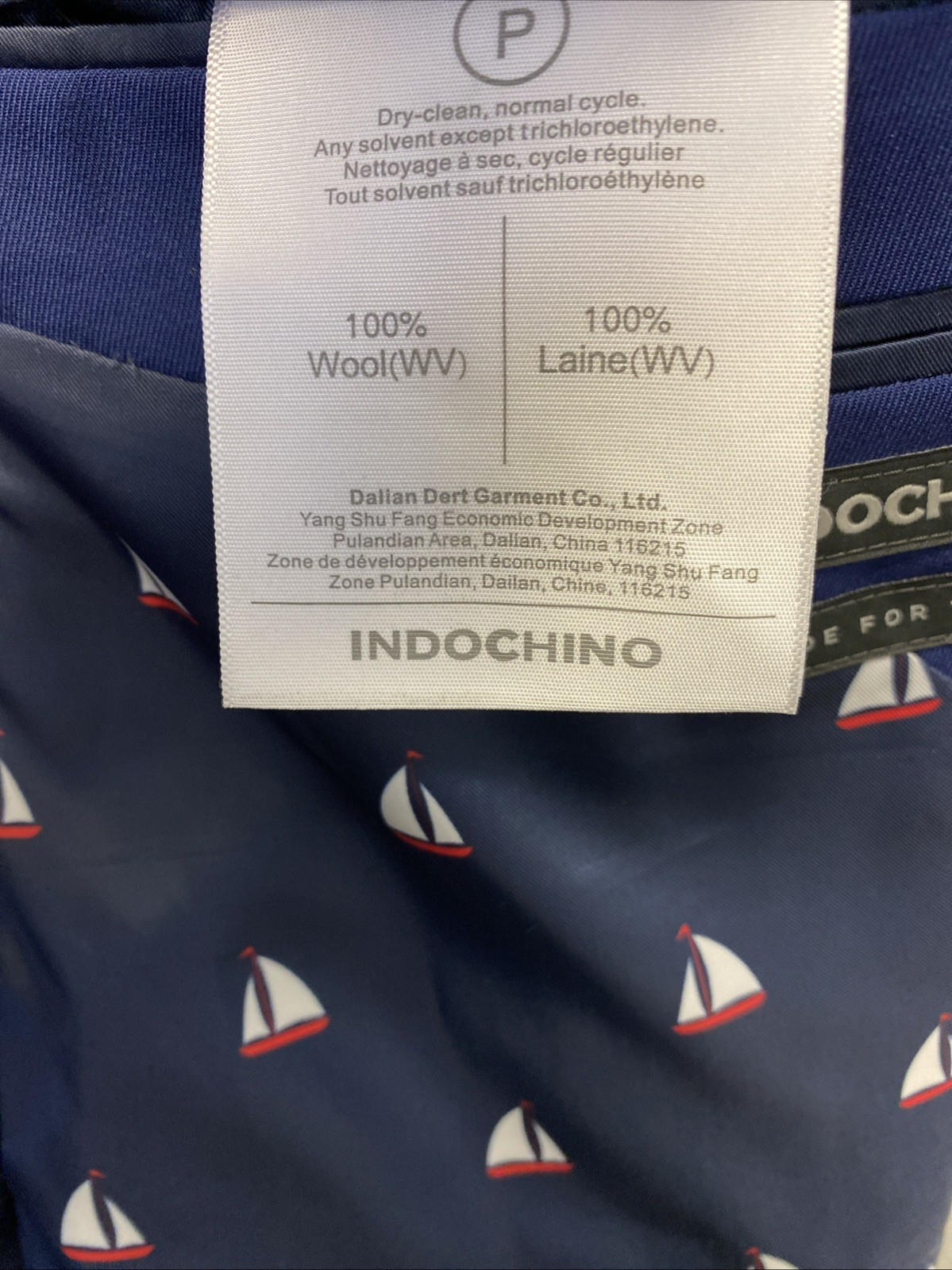 Indochino Suit Mens Size 56 Blue Made For You Navy 2 Piece Pants 50×28 Wool/1162