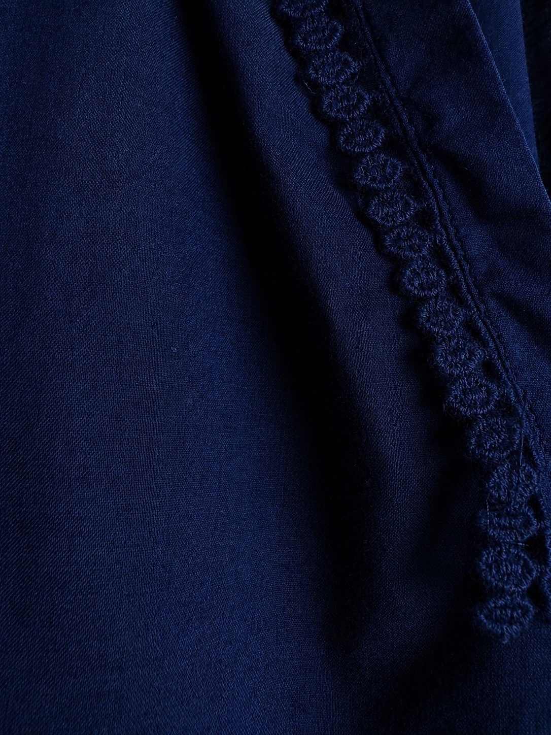 J.Crew Blue Eyelet Lace V-Neck 3/4 Sleeve Tunic Blouse Women’s XL