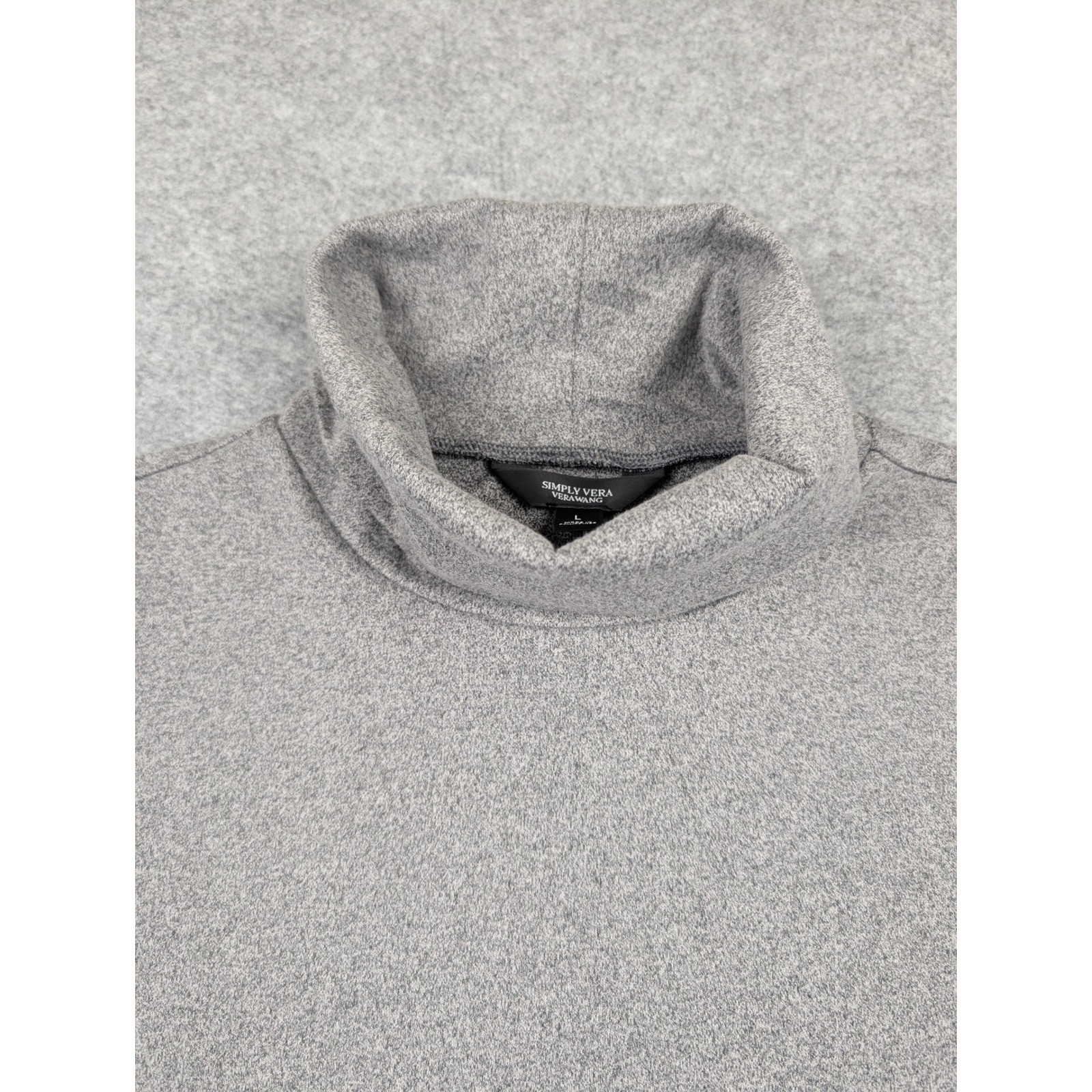 Simply Vera Vera Wang Womens Gray Sleeveless Turtleneck Knit Top Size Large