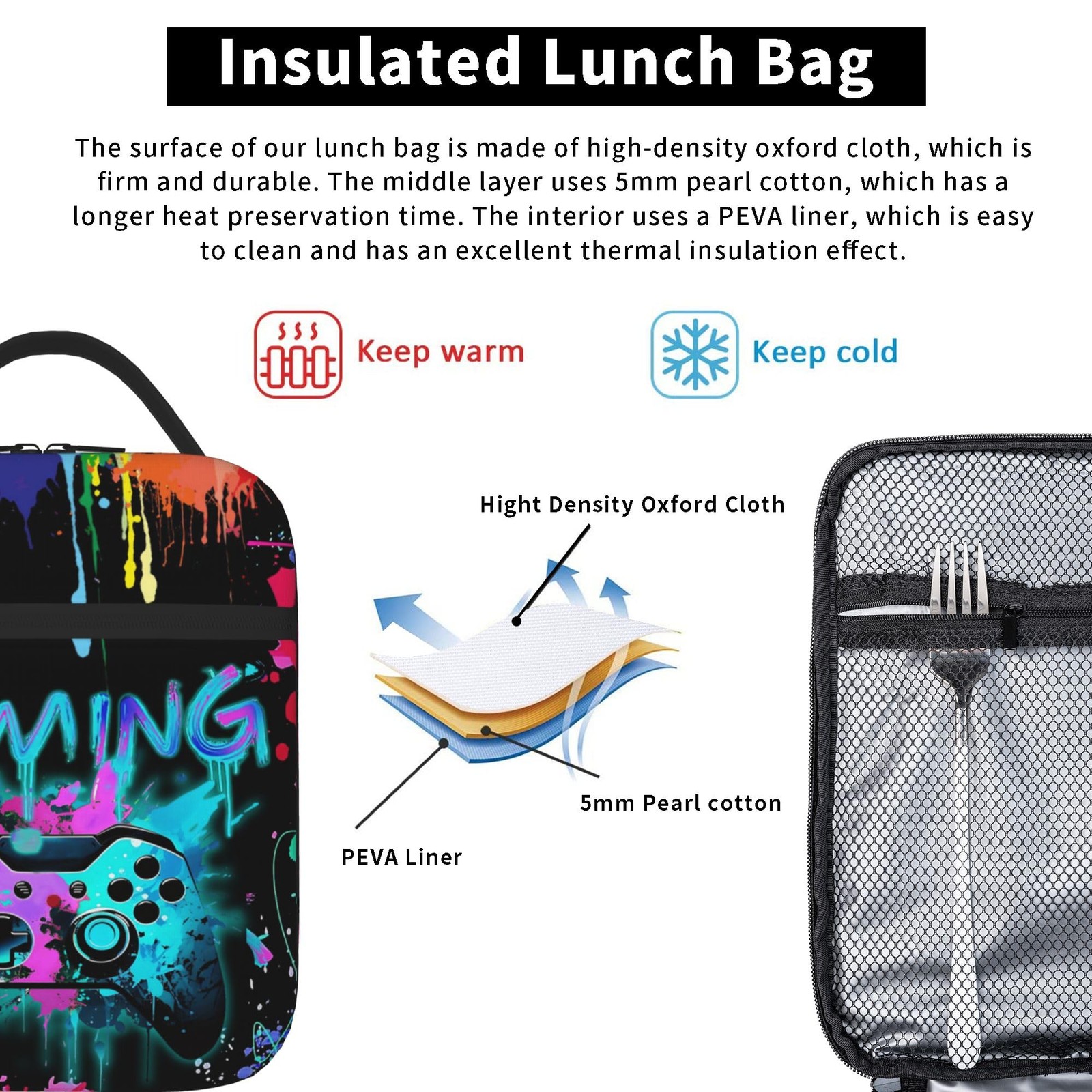 School Backpack Large Capacity 11.4×7.8×15.7in with Lunch Bag & Pencil Case