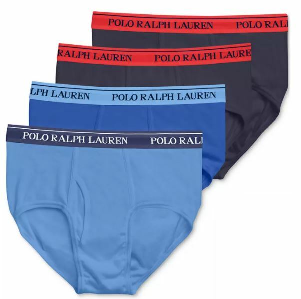 4 RALPH LAUREN POLO COTTON MID RISE BRIEFS SIZES S M L XL BLACK WHITE GRAY NWT