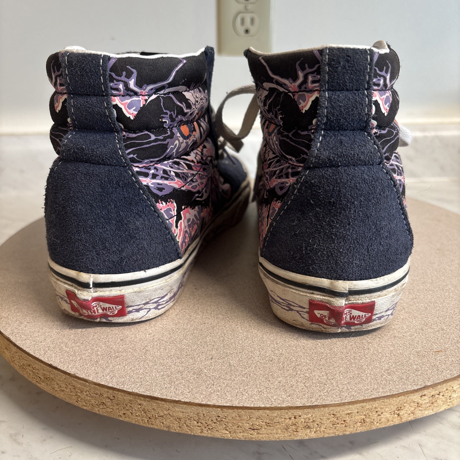 VANS Off The Wall Graphic High Top Skate Sneakers Navy Suede Men’s Sz 8