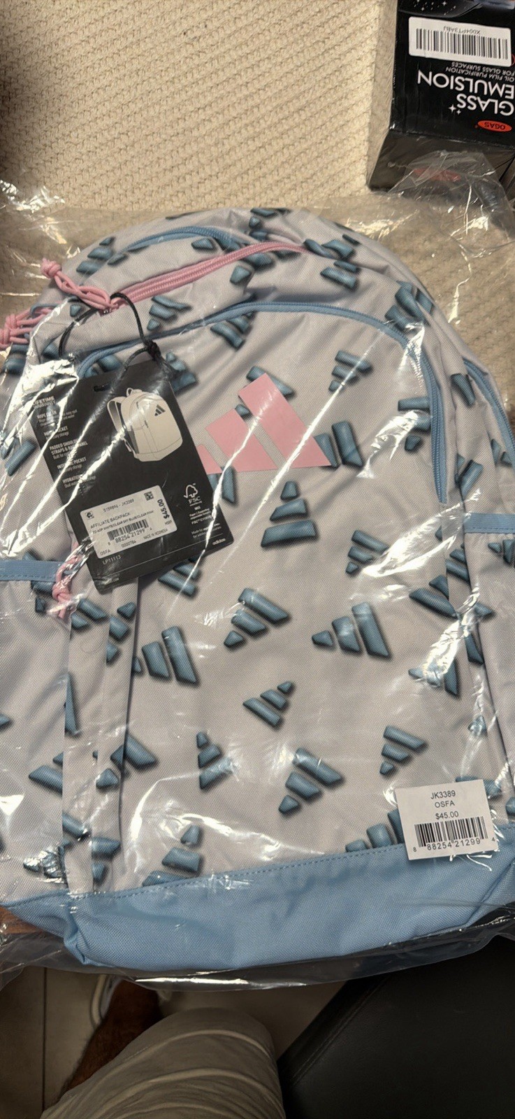 Adidas Unisex Affiliate OSFA School/Sports/Travel Backpack Adidas Blue Pink New
