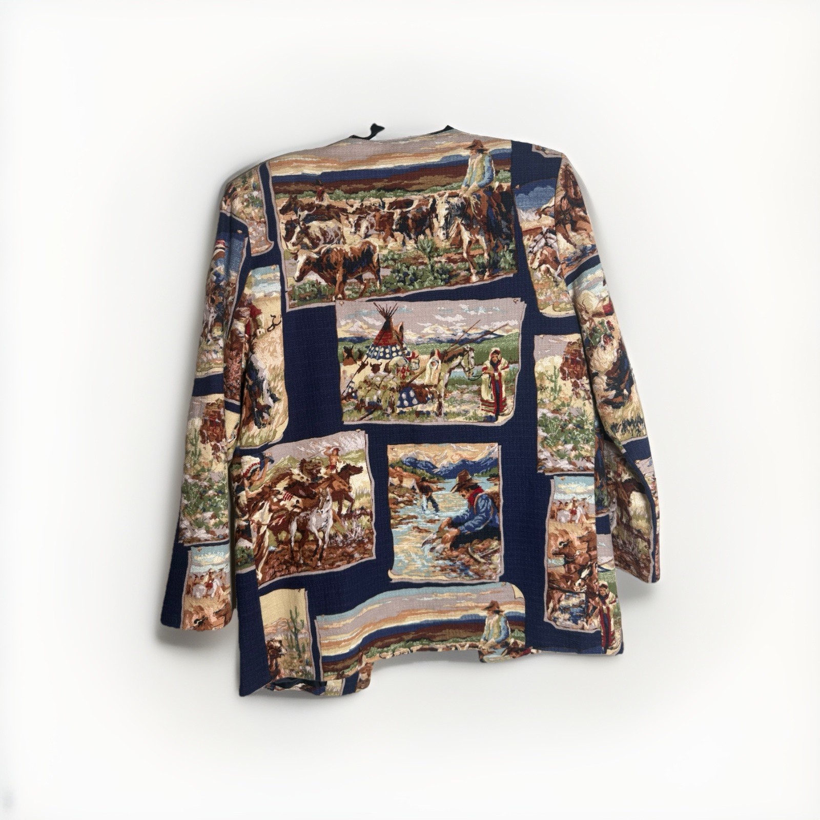 Vintage WRAPS Collection Texas Tapestry Blazer Western Southwestern Size SM