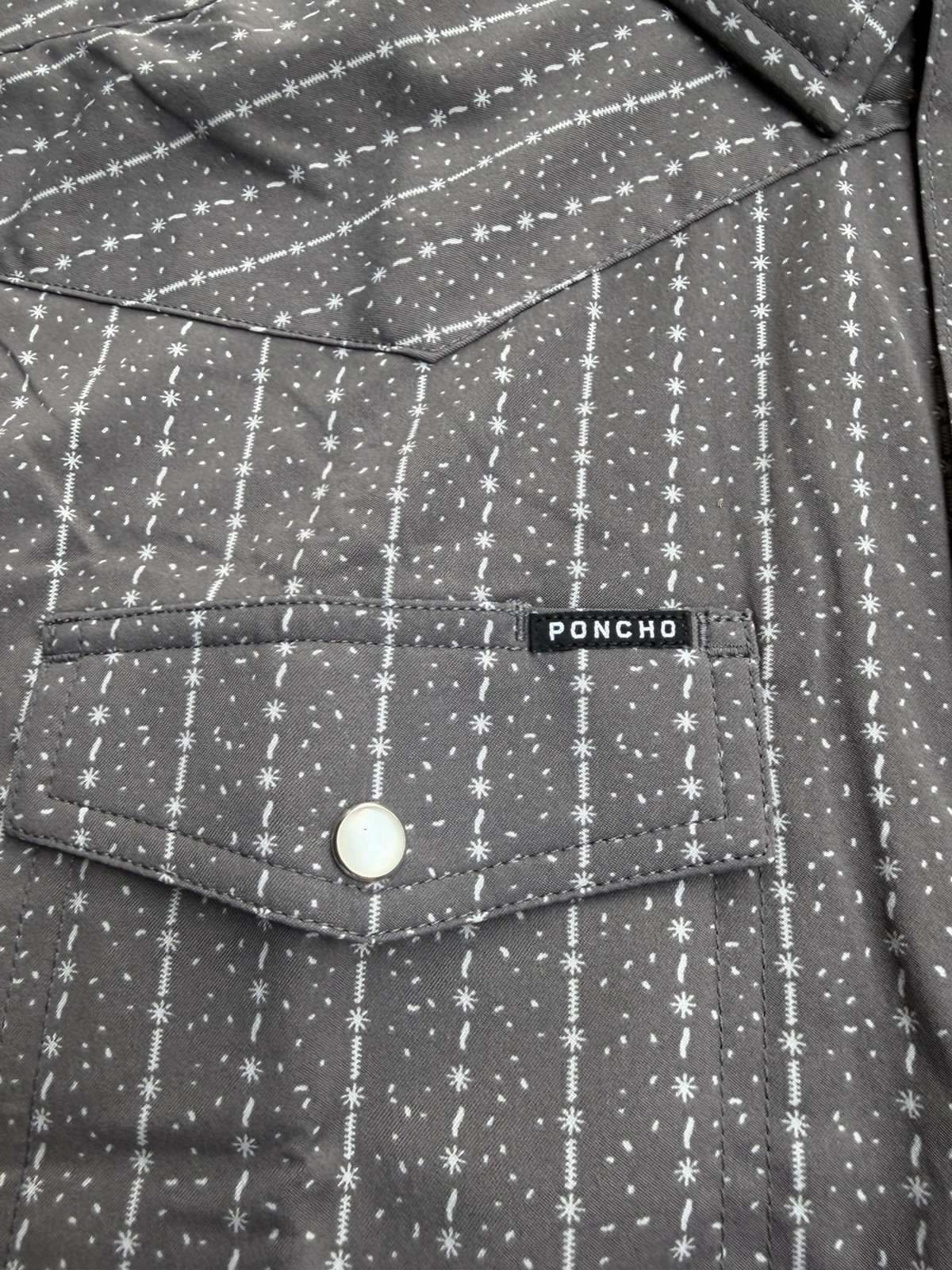 Poncho Men’s Shirt Pearl Snap The Hondo Short Sleeve 3XL Regular