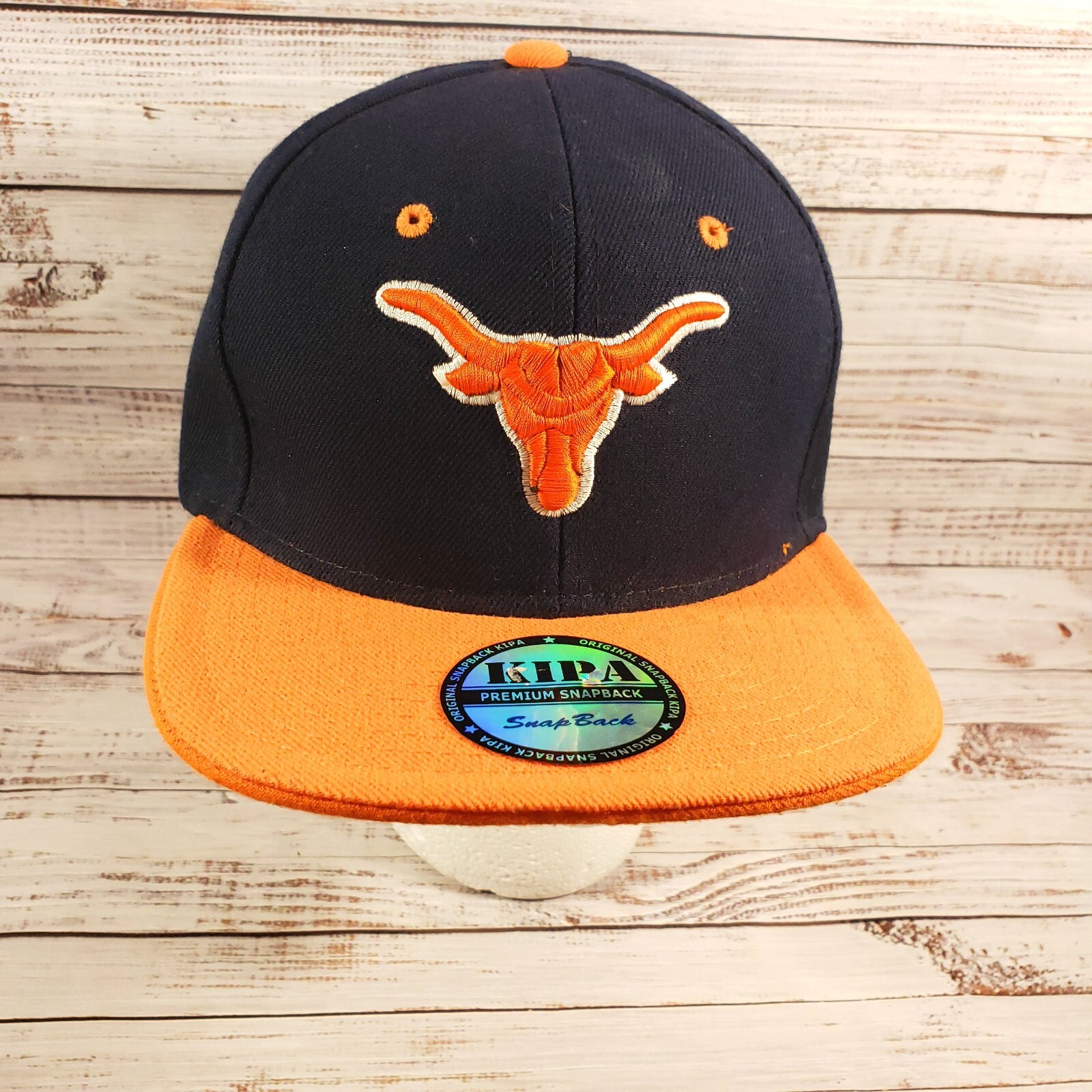 Texas Longhorns NCAA Black Orange Premium Snapback Hat Cap KIPA Embroidered