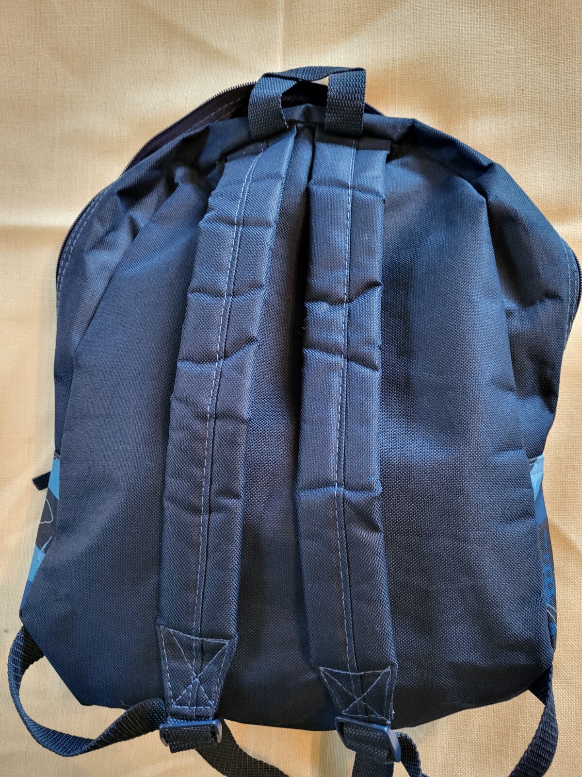 SMALL CHILD’S BLUE SHARK PRINT BACKPACK – APPROX 15″ X 11″ – GOOD CONDITION