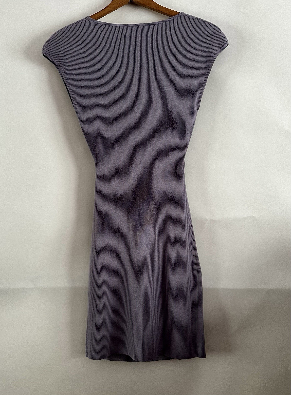 Aritzia Wilfred Free Cut-Out Knit Mini Dress Women’s Size S Mauve Ribbed Knit