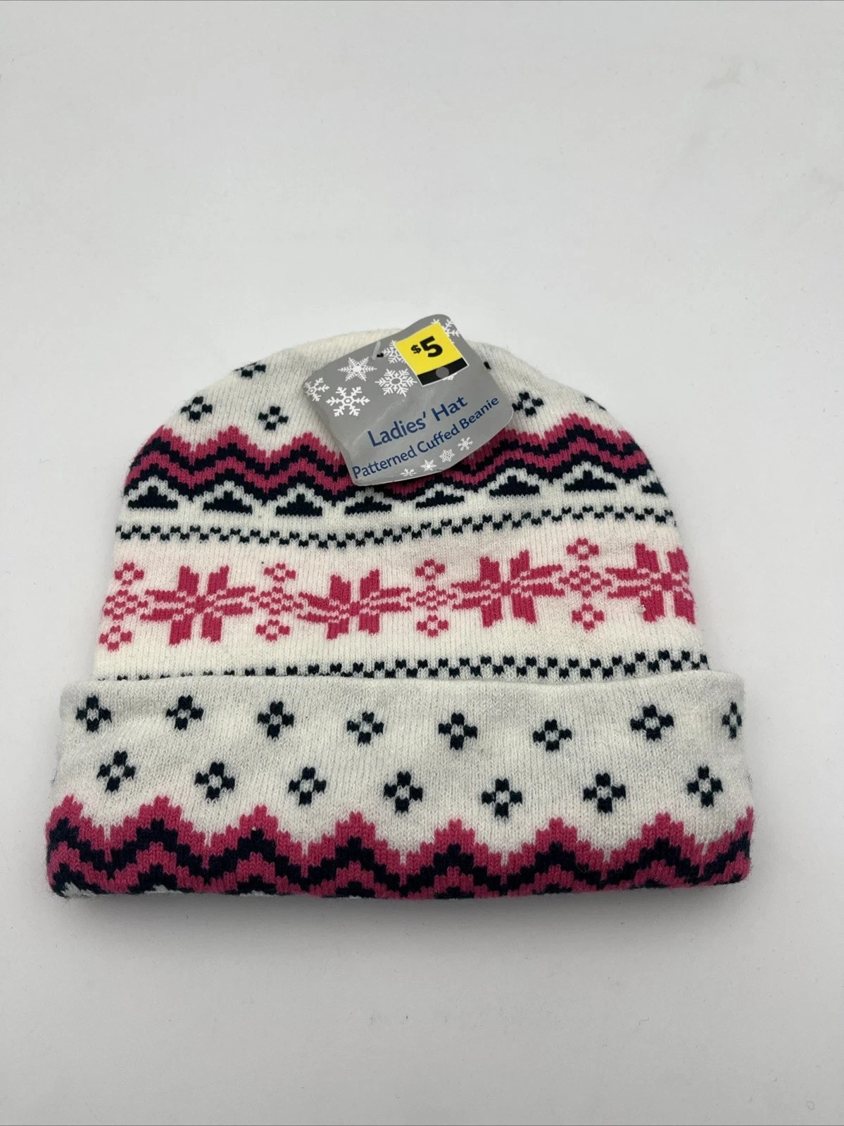 Ladies Multi Color Hat Patterned Cuffed Beanie