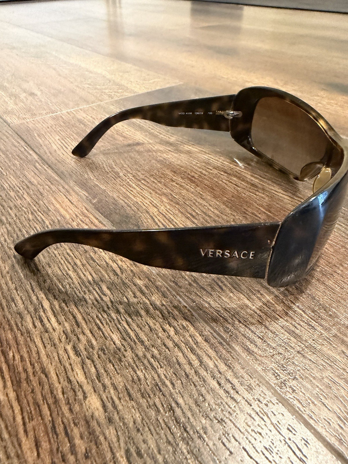 Versace MOD 4098 Shield Sunglasses Tortoise Shell Brown Gradient Lens Women