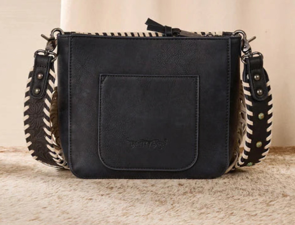 TRINITY RANCH COWHIDE FRINGE CROSSBODY BAG