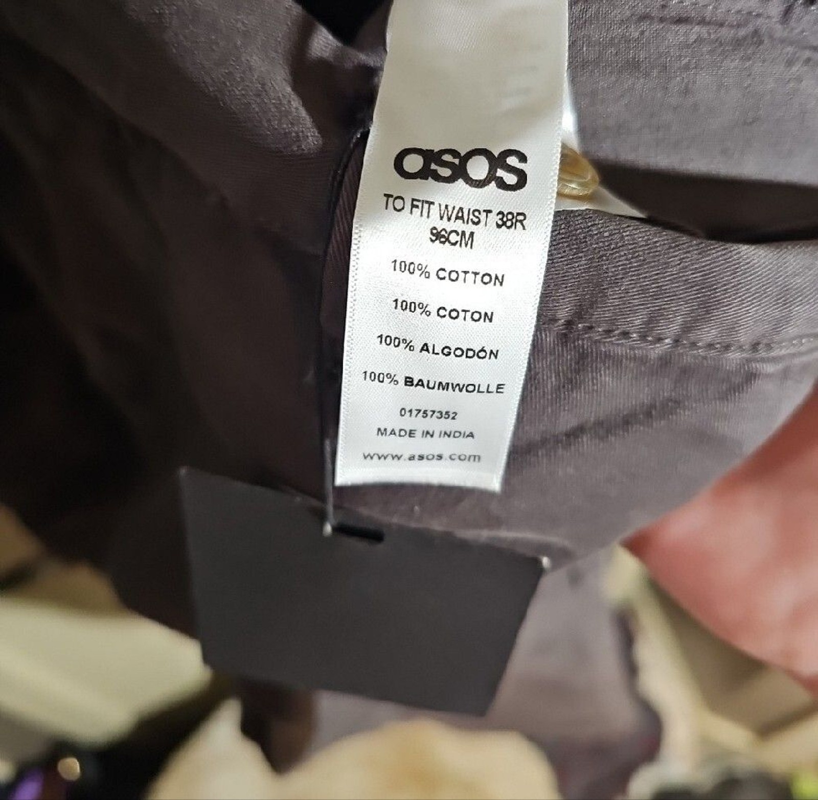 ASOS Men’s Cargo Pants in Charcoal Gray Size 38W 32L Reg.