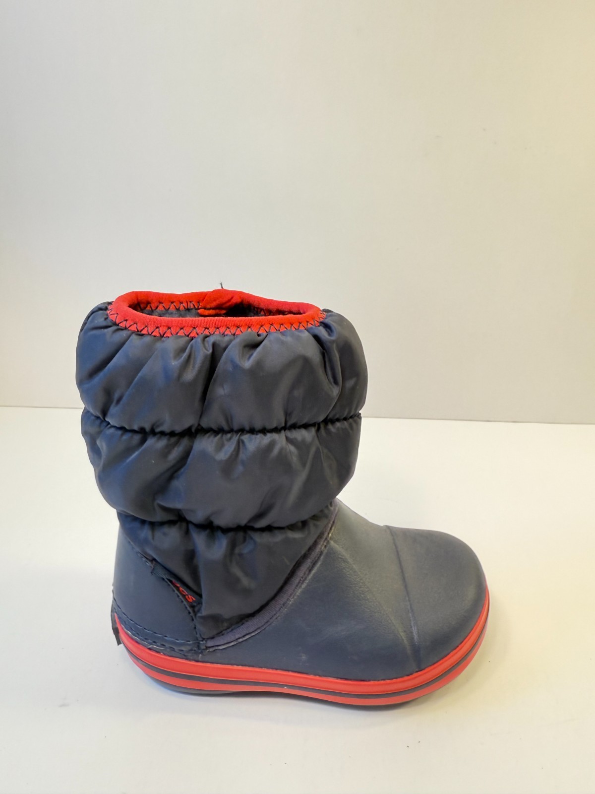 9.1 Crocs Toddlers Winter Puff Boots Kids Blue/Red-US 7