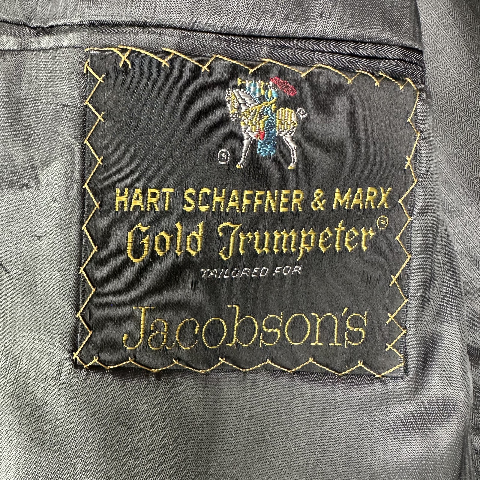 VTG Hart Schaffner Marx Suit Mens 40L Gray Pinstripe 2 Button Wool 34×32 Tweed