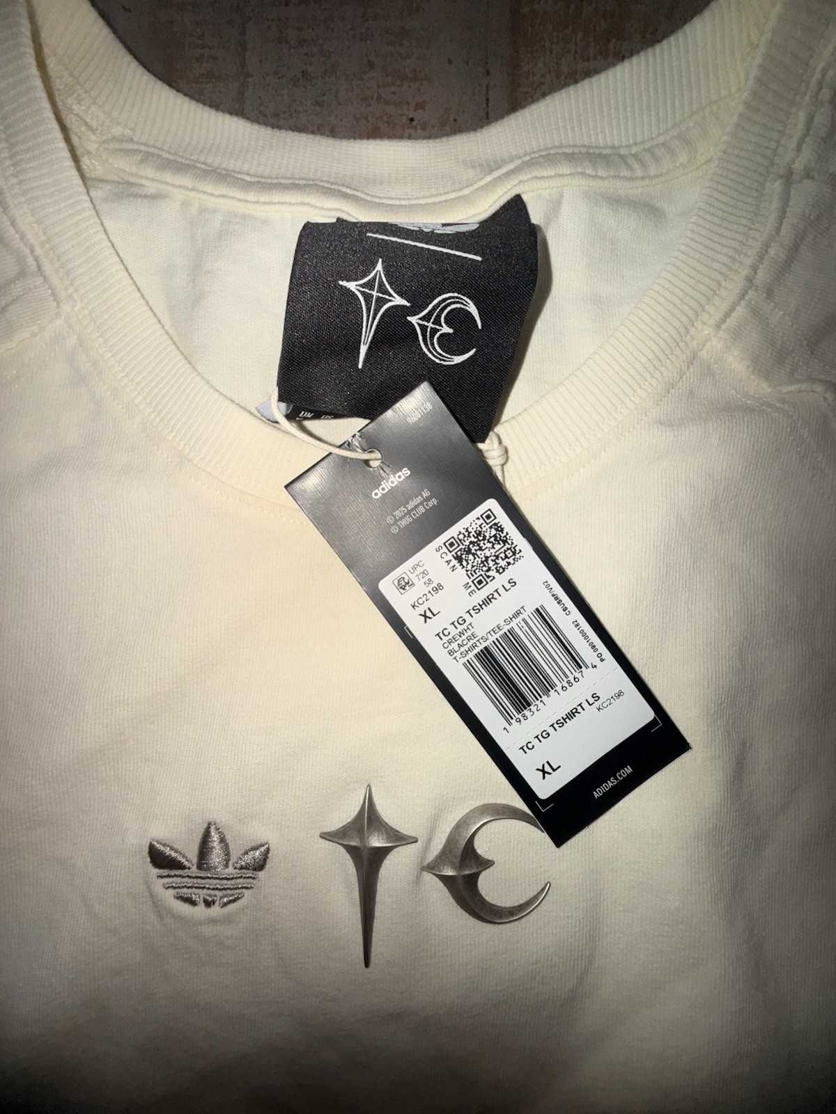 🔥 ADIDAS x THUG CLUB Teamgeist Long Sleeve Tee (Cream White) – Size XL 🔥