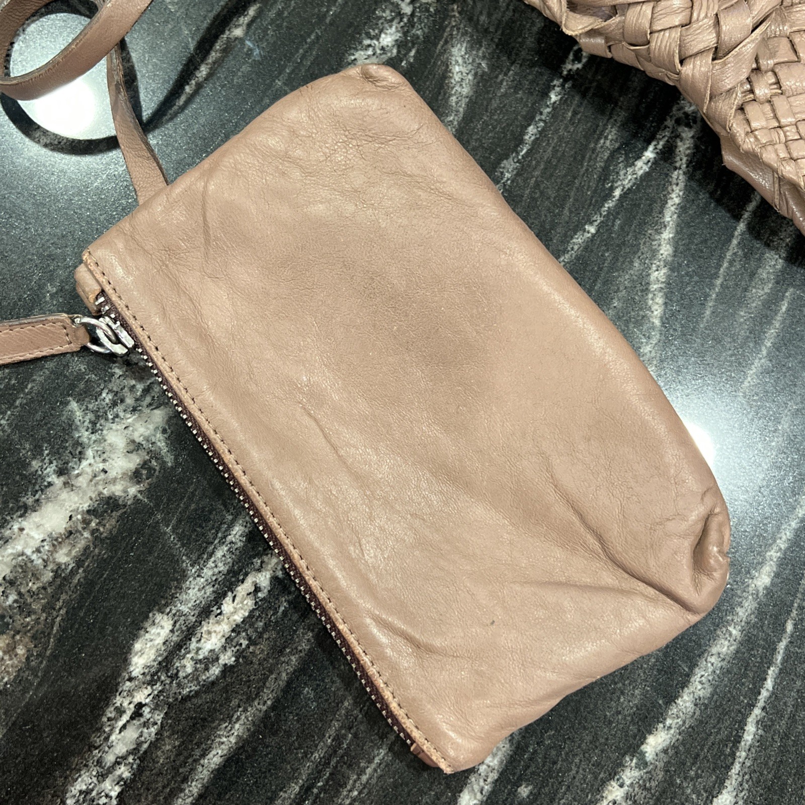 FALOR Italian Genuine Leather Handbag Woven Made in Italy w/ Attached Coin Purse