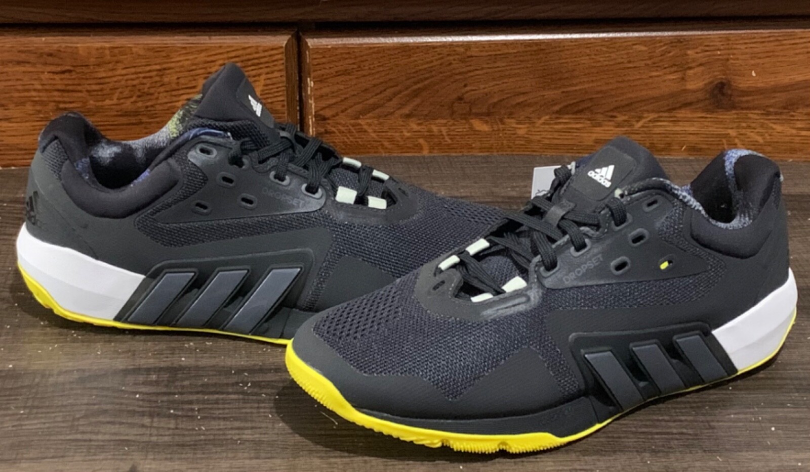 adidas Dropset Trainer Mens Training Shoes Sneakers Carbon/Black/Beam Yellow 7.5