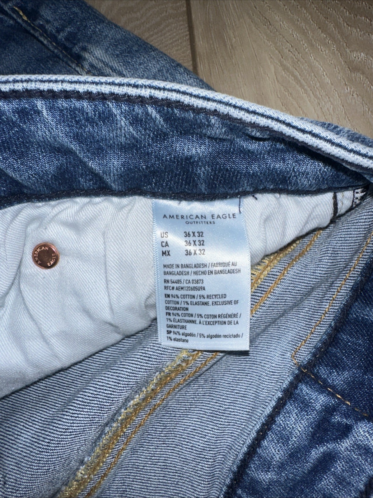 American Eagle Airflex+ Slim Medium Indigo Men’s Jeans Size 36×32