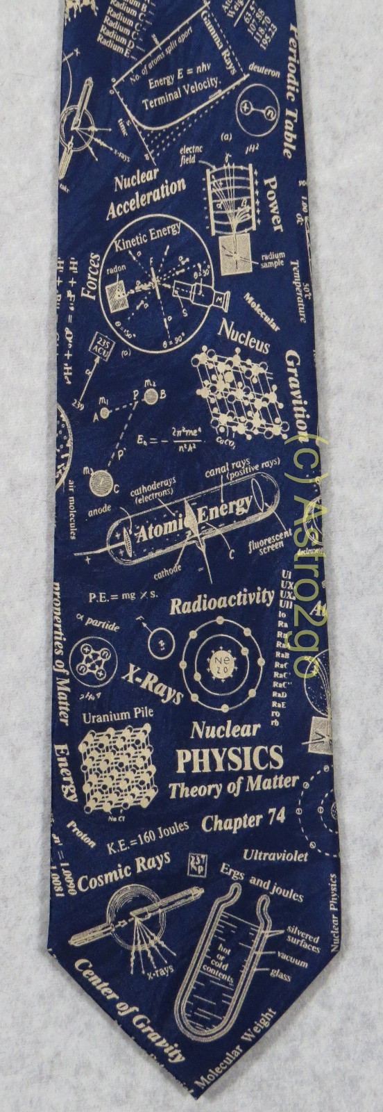 NUCLEAR PHYSICS ATOMIC RADIOACTIVE URANIUM Museum Artifacts Silk Necktie NEW!
