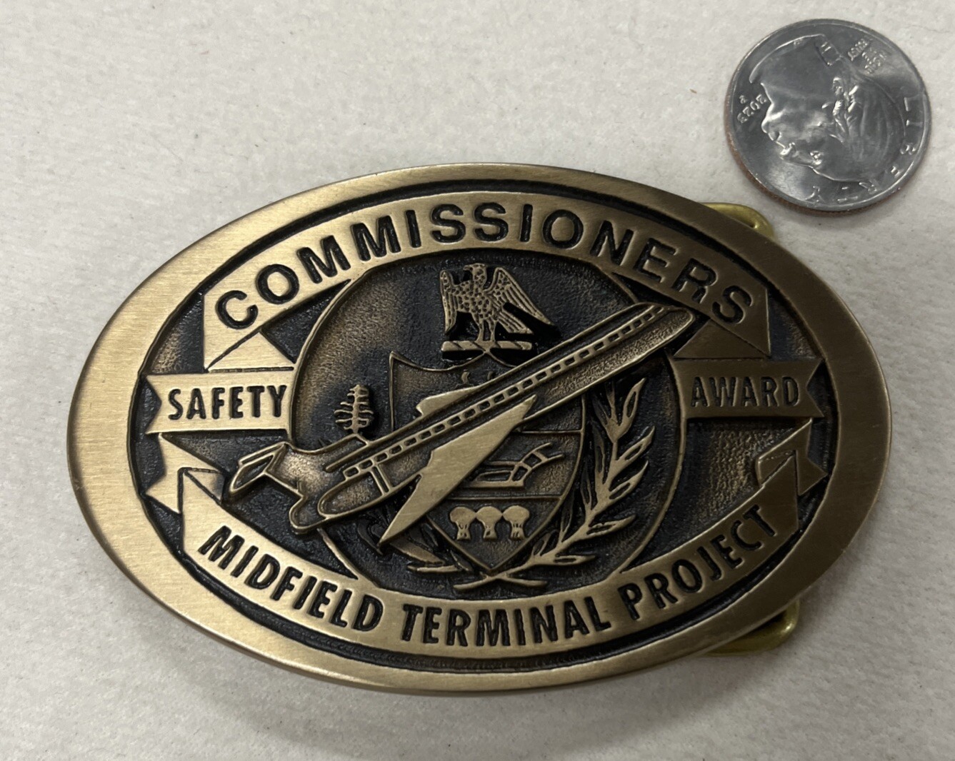 Vintage Commissioners Safety Award Midfield Terminal Project Belt Buckle