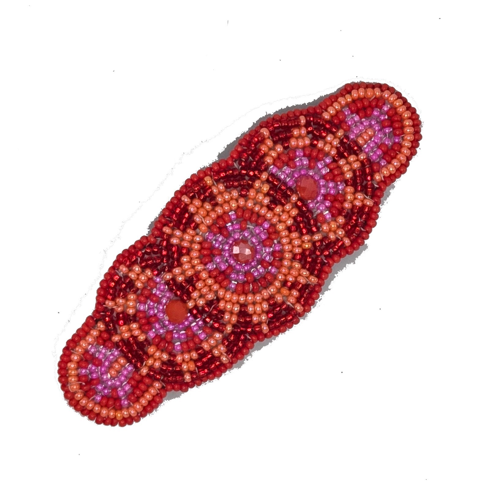 Beaded Hair Barrette Hair Clip Random Color Handmade Hair Accessory Oval Shape
