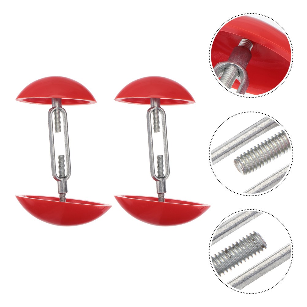 1Pair Adjustable Shoe Expander in Red ABS and Aluminum Material for Shoe Support