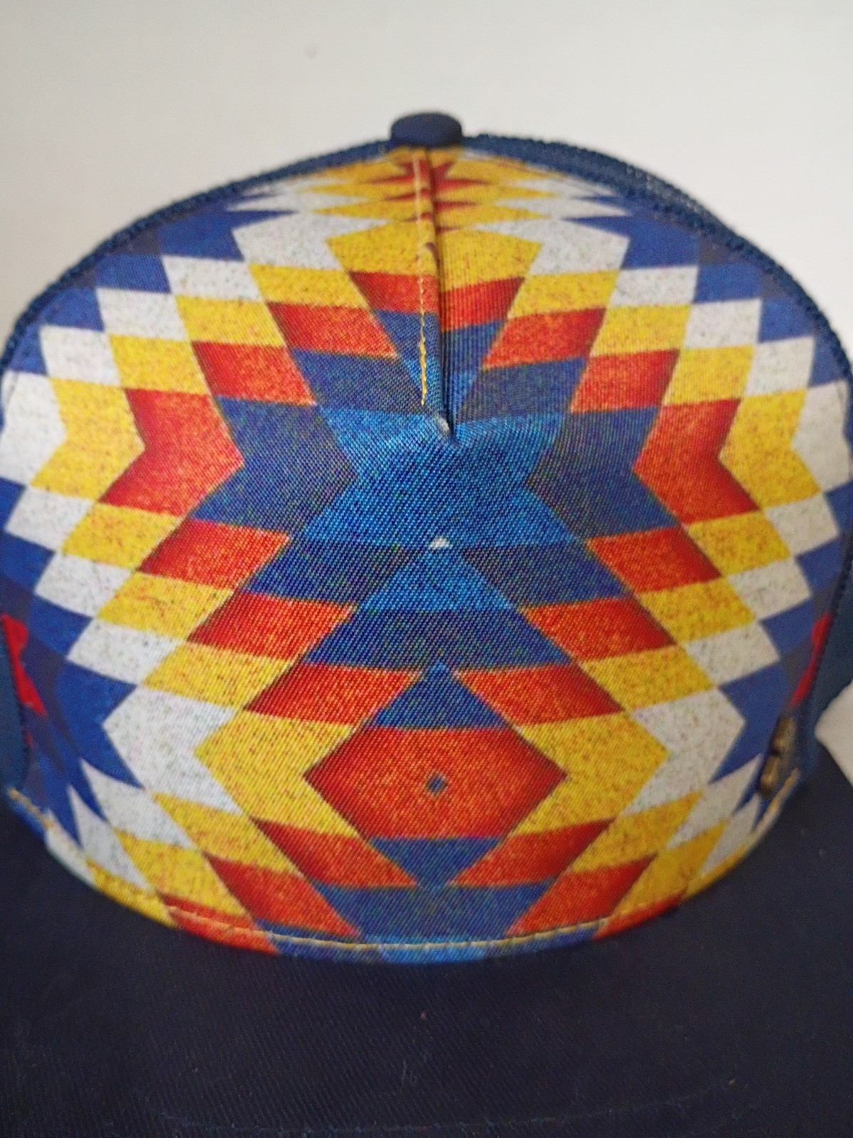 G&L Trucker Hat Santa Fe Positive Goods mesh snap-back blue red yellow adult