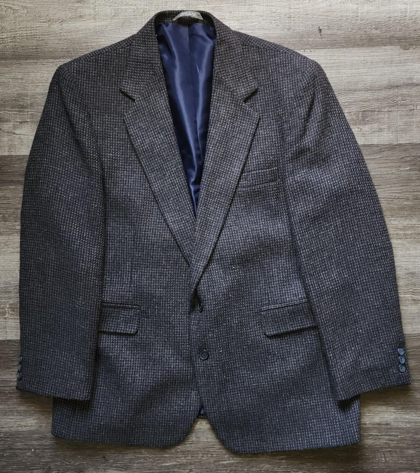 Vintage Haggar Men’s 44R Tweed Two Button Made In USA Sport Jacket Suit Blazer