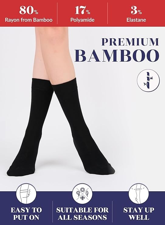 Silky Soft Premium Bamboo Everyday Use Business Socks, 3 Pairs, by Hugh Ugoli