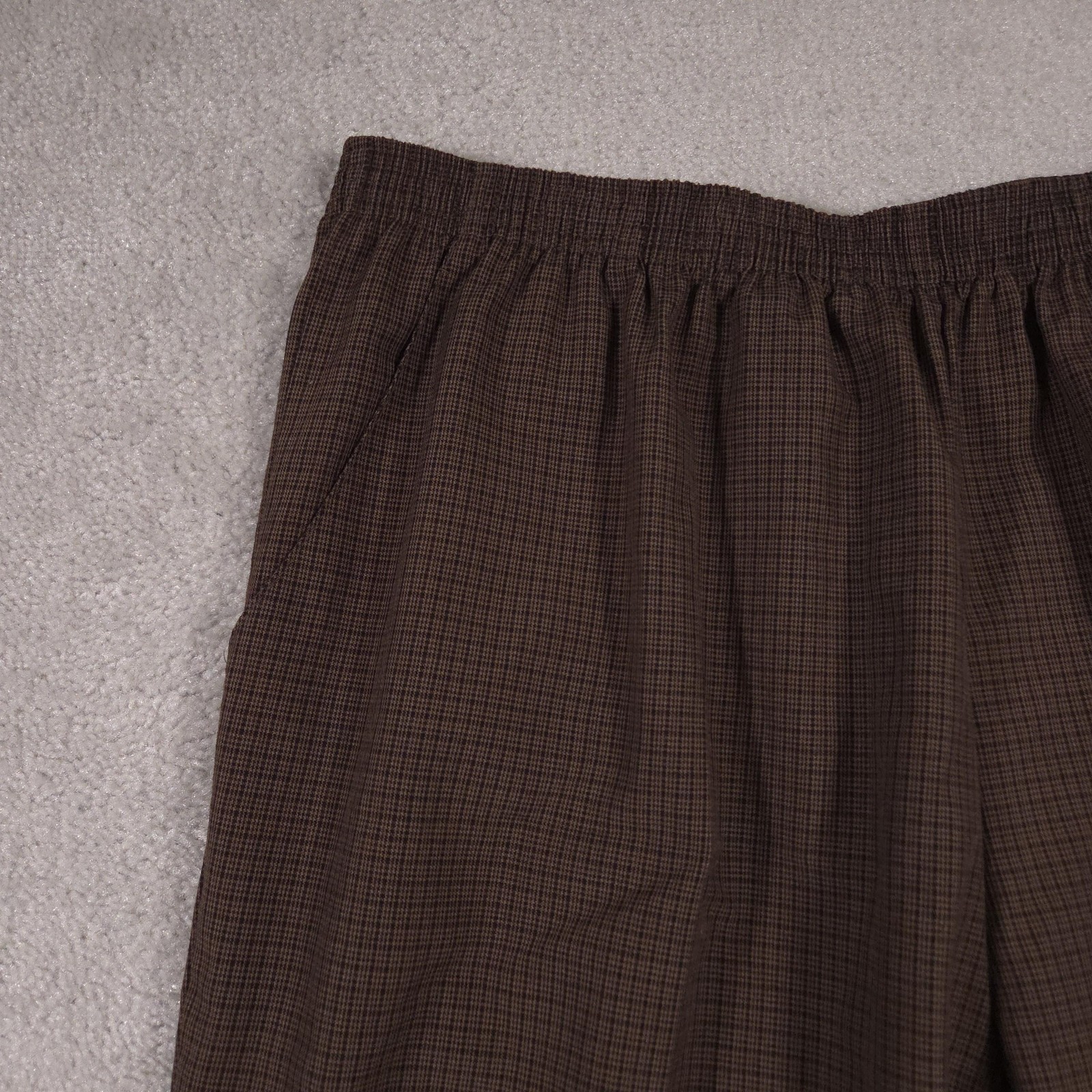 Briggs Pants Womens 24W Plaid Pull On Elastic Waist Plus Size Polyester Rayon
