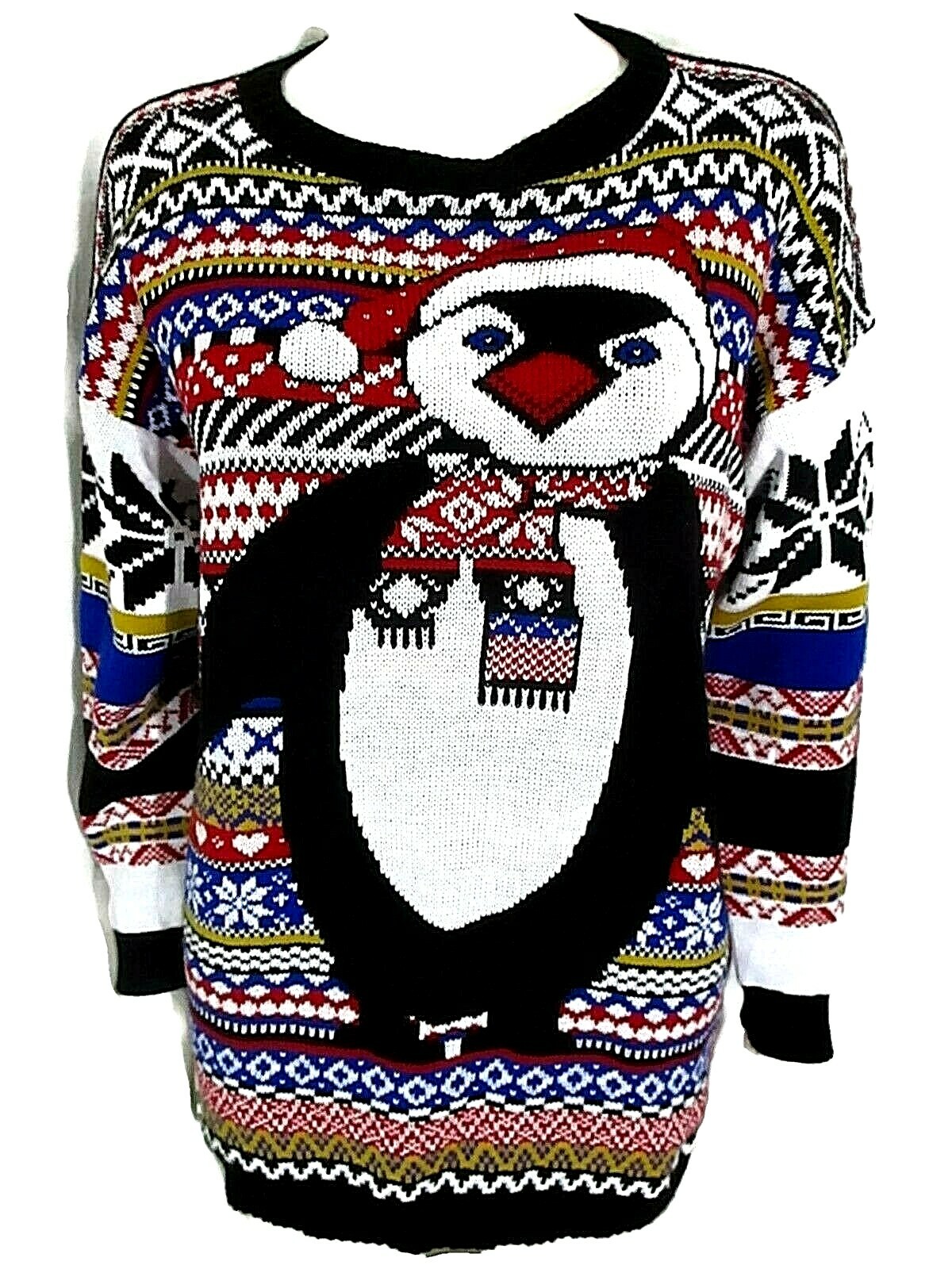 Blush United Kingdom Penguin Snow Winter Sweater size L/XL