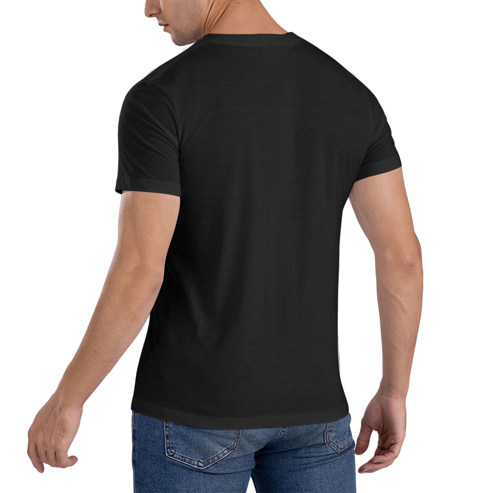 Custom Printed Men’s Black Cotton T-Shirt Personalized Text Photo Graphic Custom