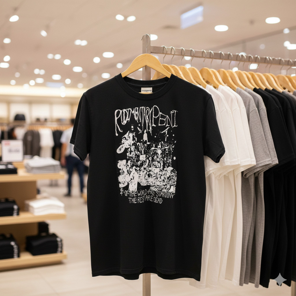 Rudimentary Peni Punk Band Graphic T-Shirt Black Vintage Hardcore Style – T739