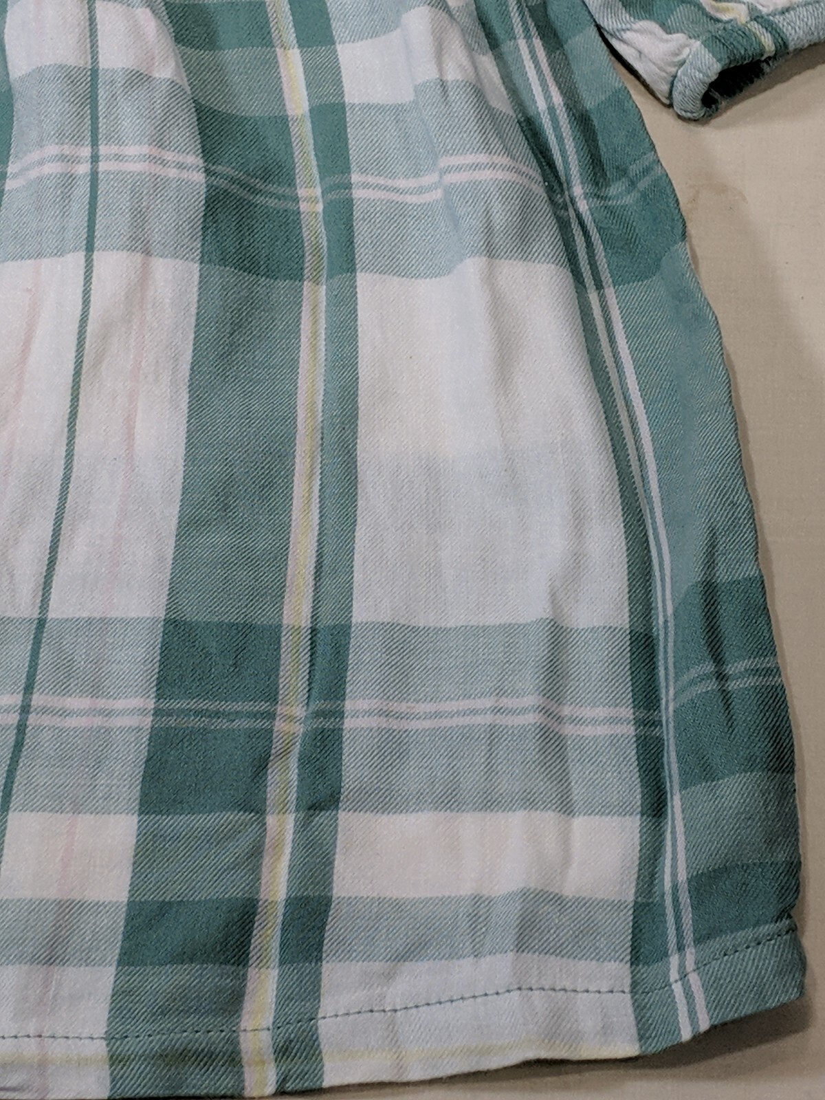 THERE ABOUTS Girl’s Green/White Plaid 1/2 Button L/S Flowy Blouse size 3XL NWT