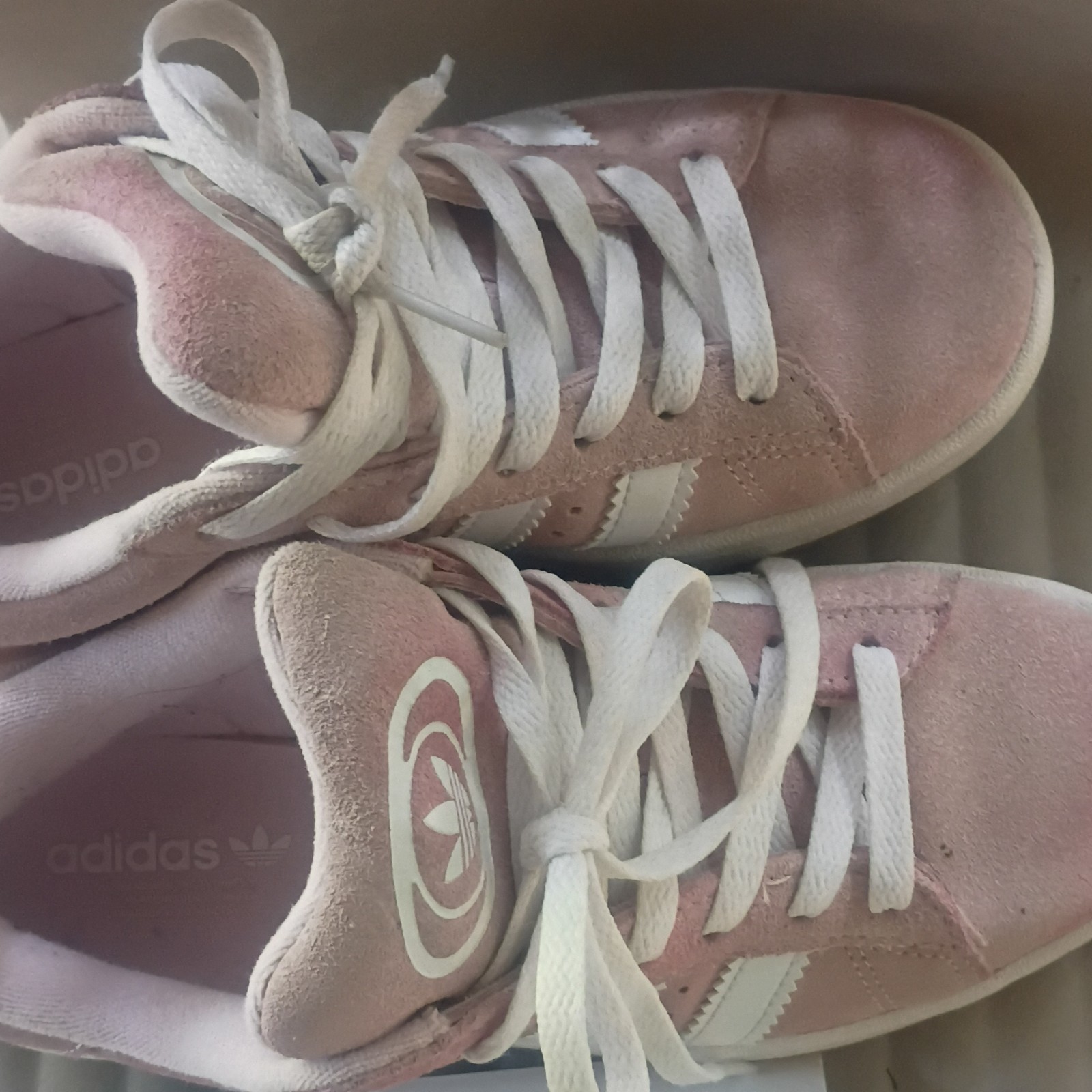 adidas Campus Unisex Kids Pink/White Suede Low Top Sneakers US 5 EU 37 1/3