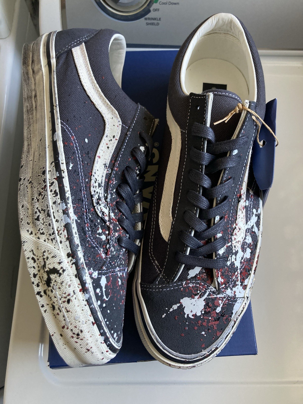 Vans Premium Old Skool 36 Paint Splatter Charcoal Grey Size 8 (Fast Ship)