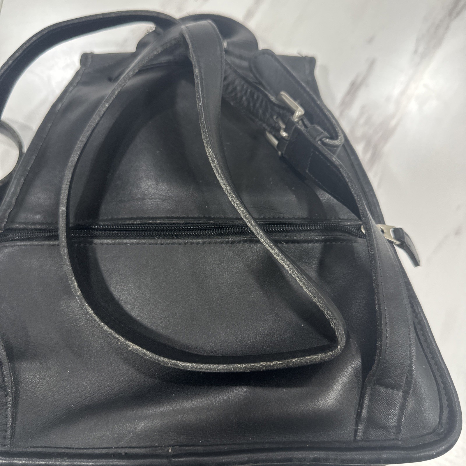COACH Vintage 9791 Black Leather Backpack “The Daypack” Drawstring Turn-lock