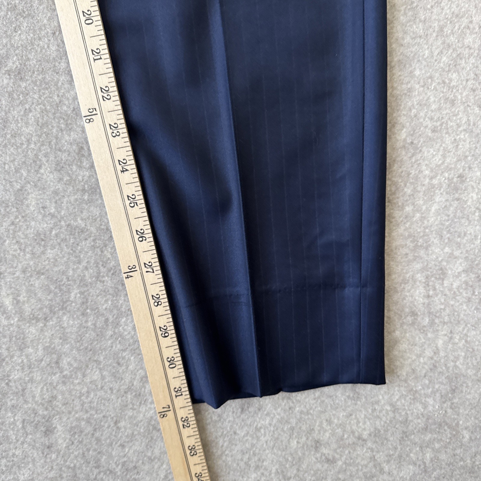 Ermenegildo Zegna Trofeo Suit Mens 54L Blue Pinstriped Wool 36×32 Tailored Fit