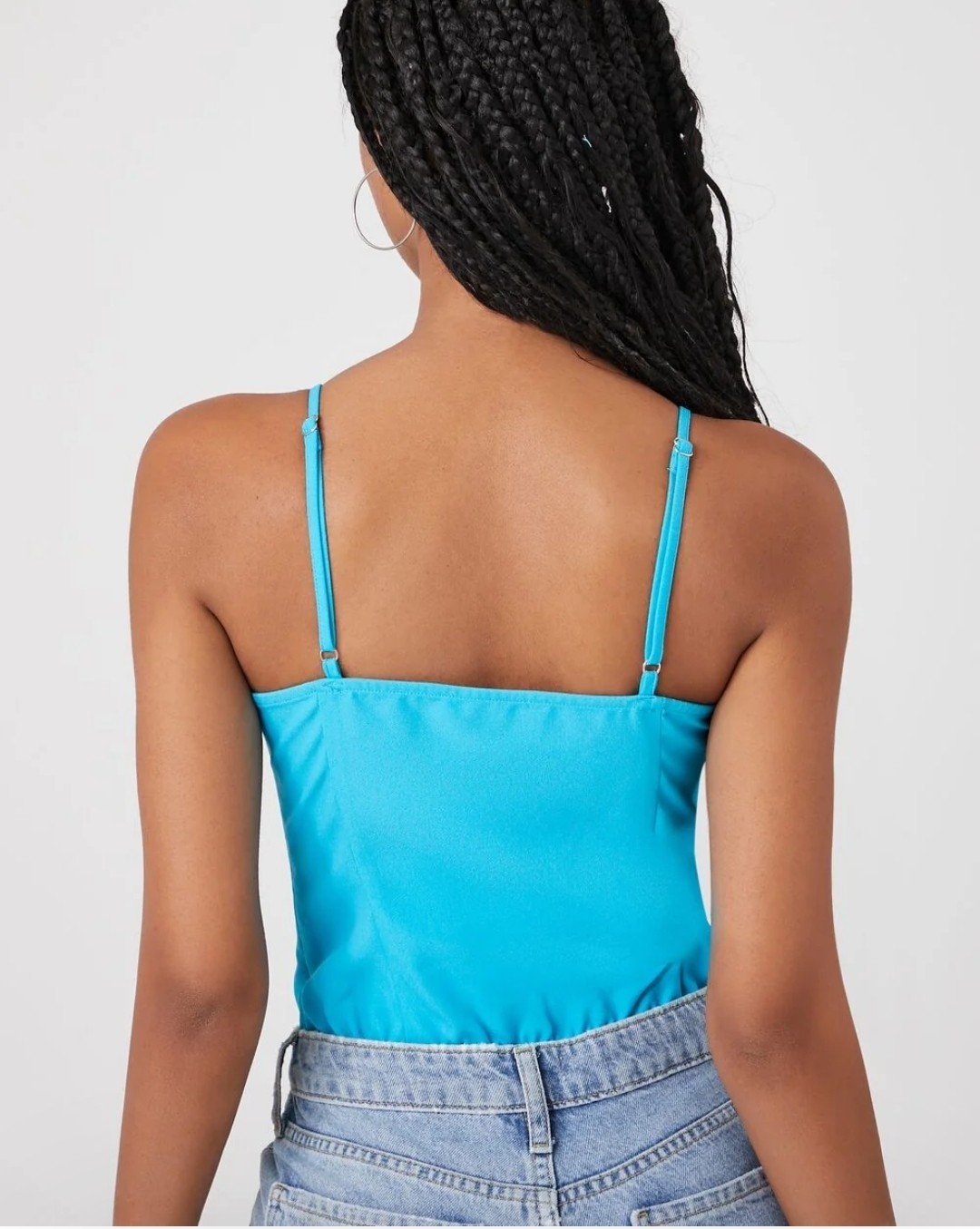 Forever 21 Women’s Bright Turquoise Bustier Cami Bodysuit Size Large NWT