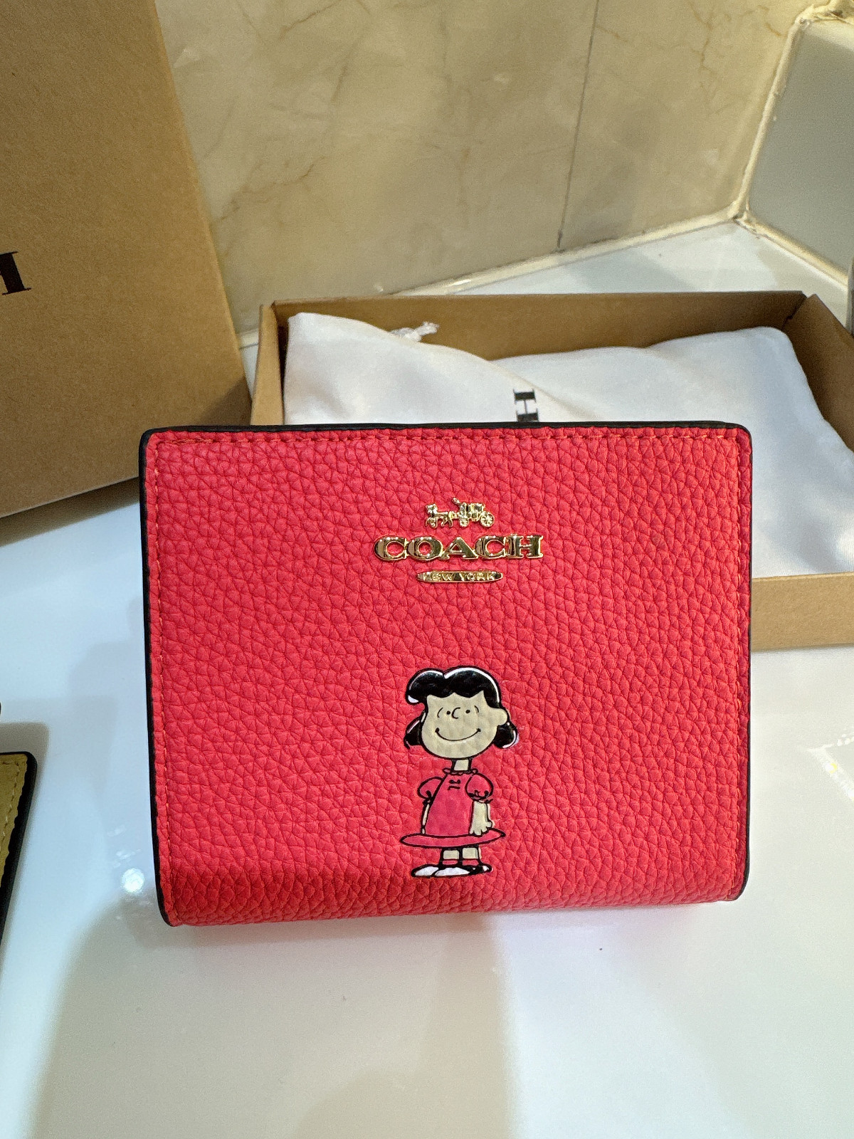NWT Coach X Peanuts Snap Wallet With Lucy/Charlie Brown/Linus CBN89/CBN90/CBN91