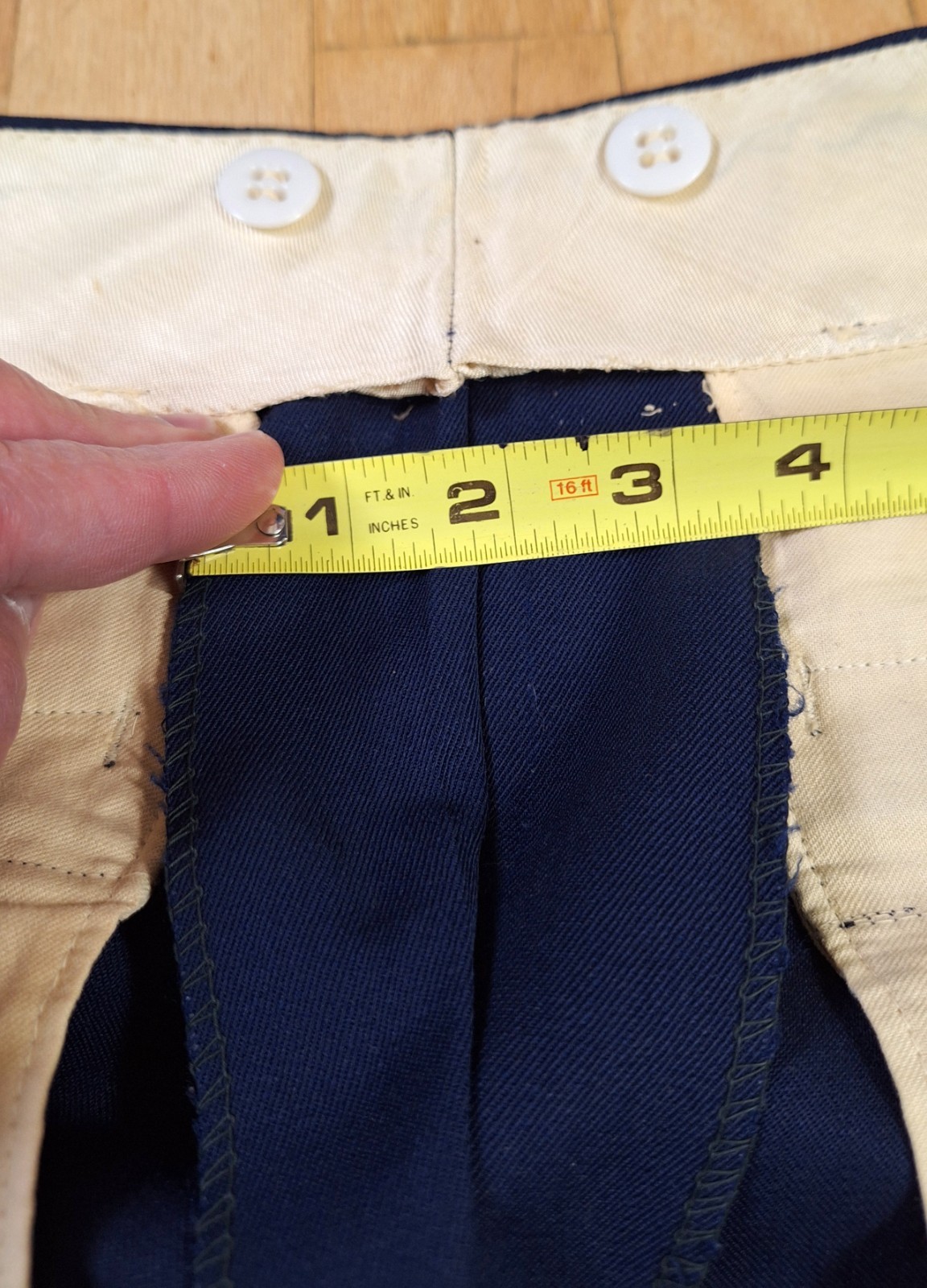 VTG Classic 1950s Rayon Gab Dark Blue 2 PC Suit. 40-41 NICE