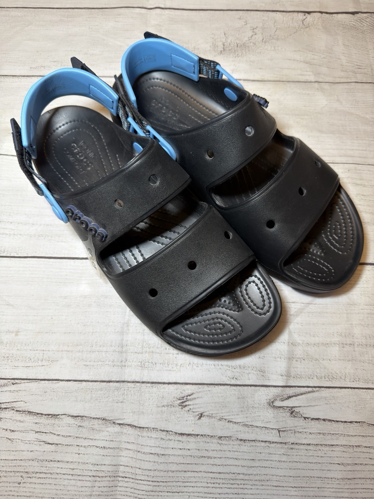 Crocs Classic All Terrain Sandals Off Road Slip On Shoes Mens Size 13 Black/Blue