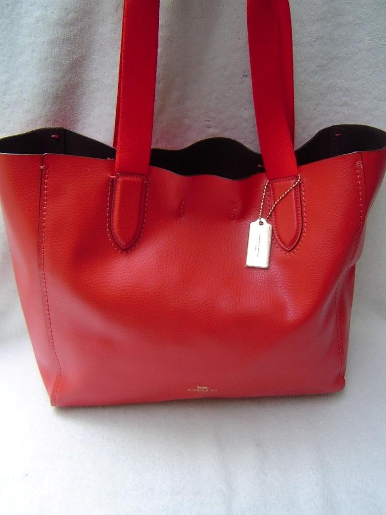 AUTHENTIC COACH RED LEATHER DERBY TOTE #58660 EUC/LN