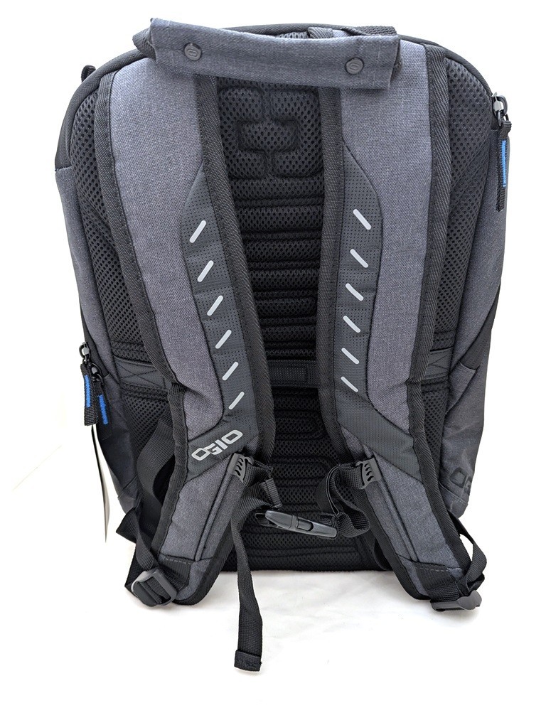OGIO Hatch Laptop Backpack Heather Gray/Blue 18.5″ x 12″ x 8″ Embroidered Logo