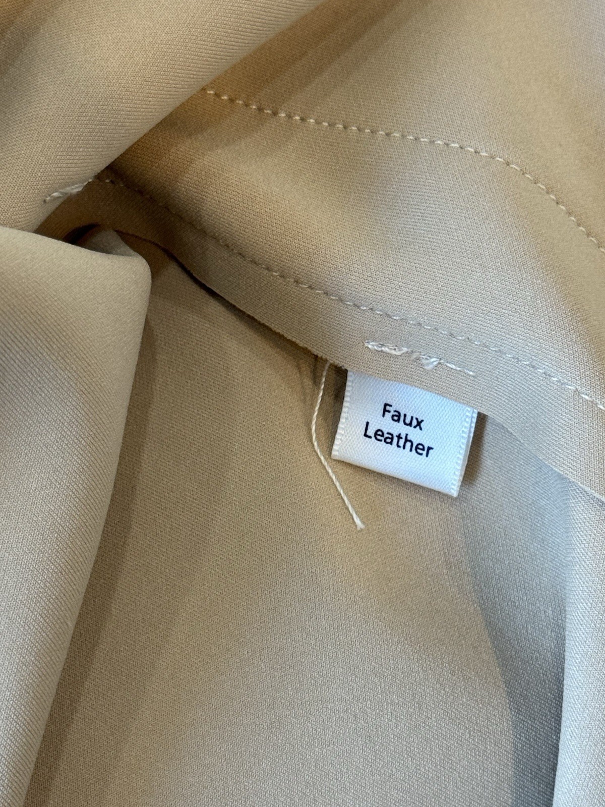 Oatmeal Ecru Belted Open Front Hooded Mid Length Faux Suede Jacket w/ Pockets Sm