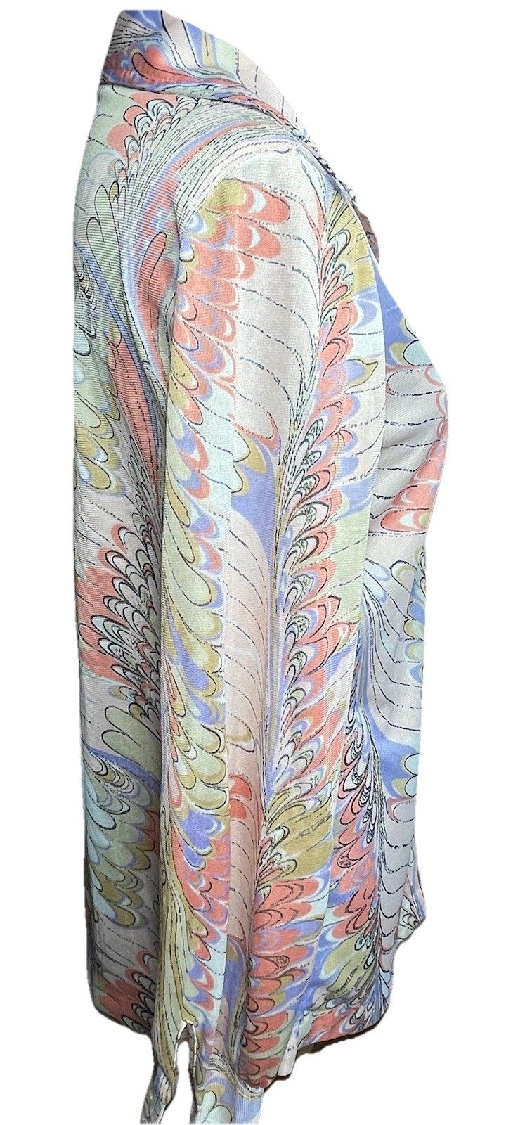 Vintage 70s Bradley Abstract Print Button Up Blouse Women’s Small Psychedelic