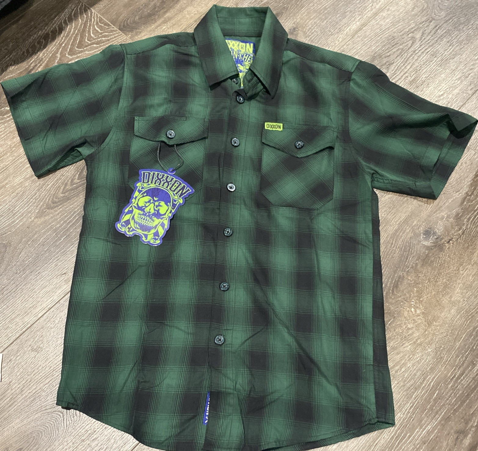 DIXXON Flannel Co Absinthe D-Lux Bamboo Blend Sz XS Shirt Plaid Check