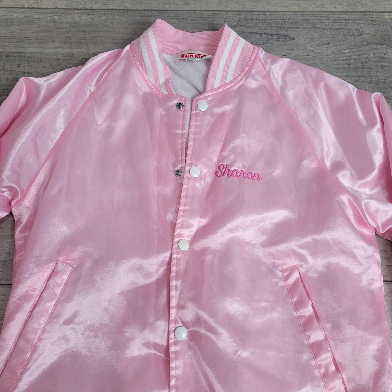 HARTWELL Bomber Jacket Womens Small Pink Satin “Sheri’s Born to Dance” (c-video)